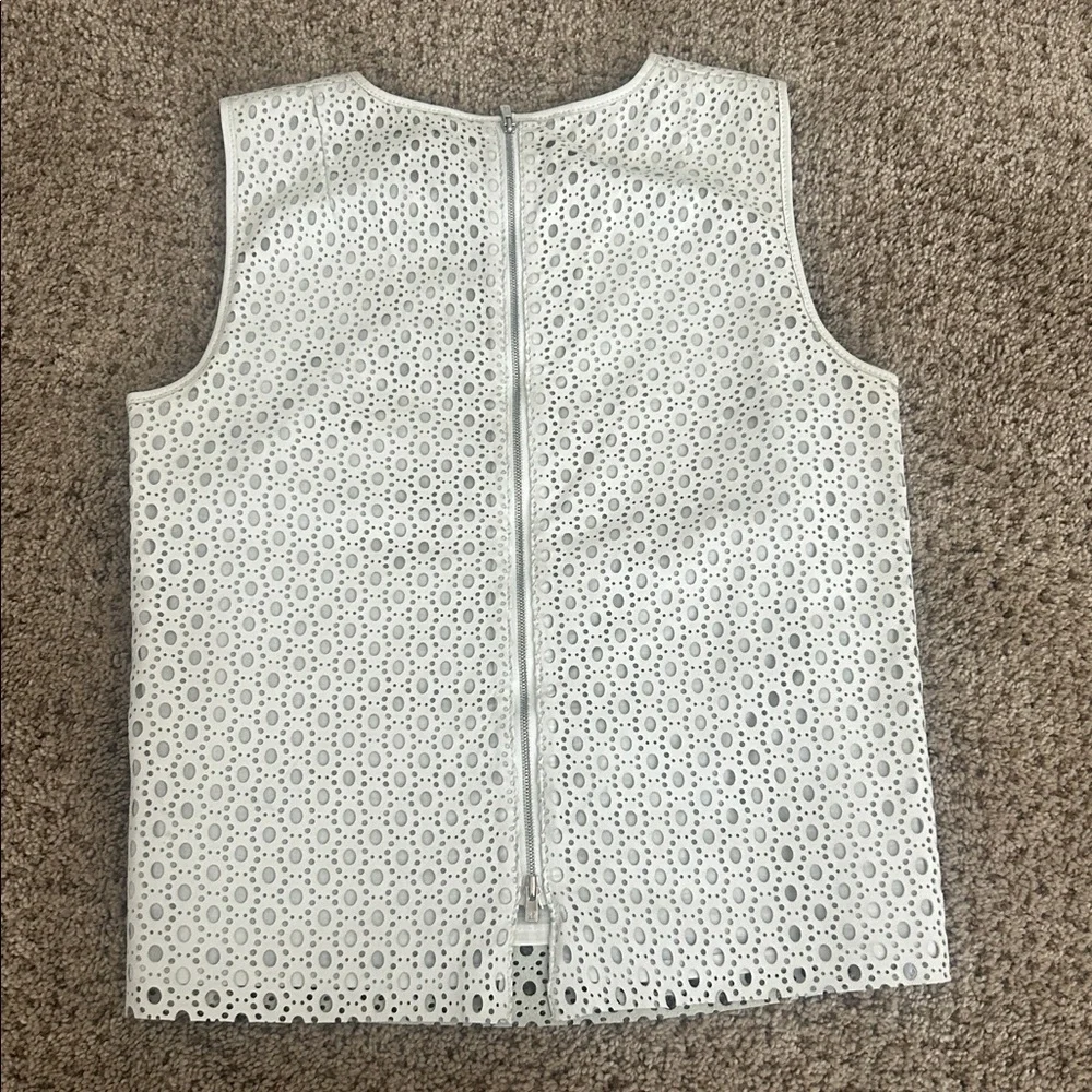 Theory laser cut sleeveless leather top - Picture 5 of 12